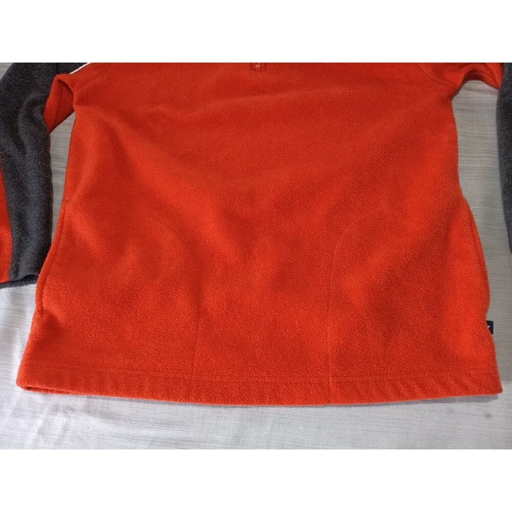 Large Fleece Arizona Jean Co Men's 1/4 Zip Fleece Jacket Orange and Grey, soft